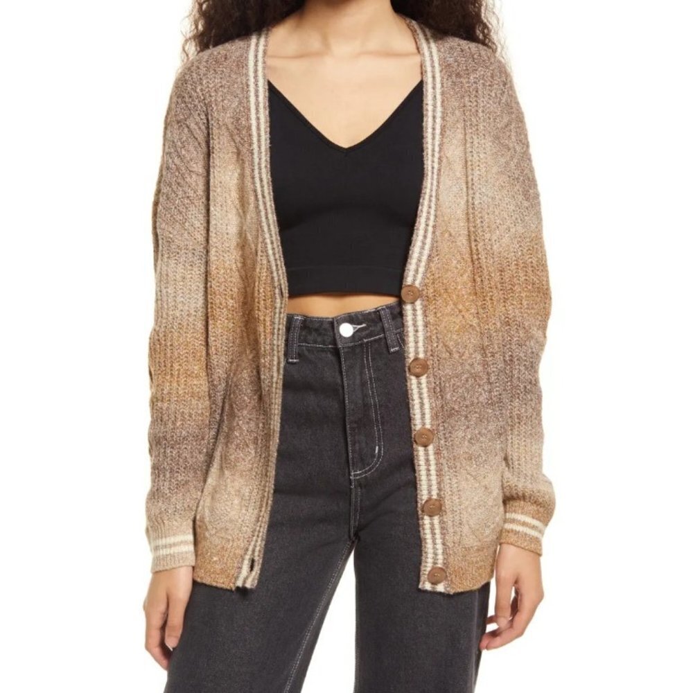 BP. Women's Retro Oversize Cotton Blend Cardigan - S